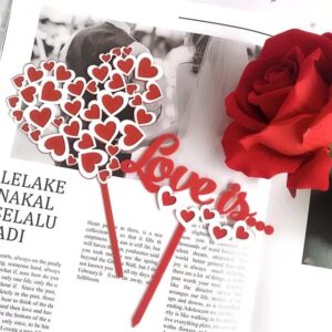 Red Hearts cake Topper - Design 4  غلاف كعكة قلوب حمراء - تصميم 4