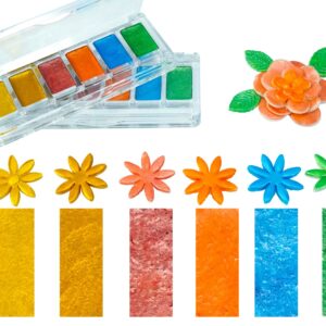 6 Colors Edible Paint Palette Metallic Luster Dust box لوحة طلاء صالحة للأكل مكونة من 6 ألوان، غبار معدني لامع